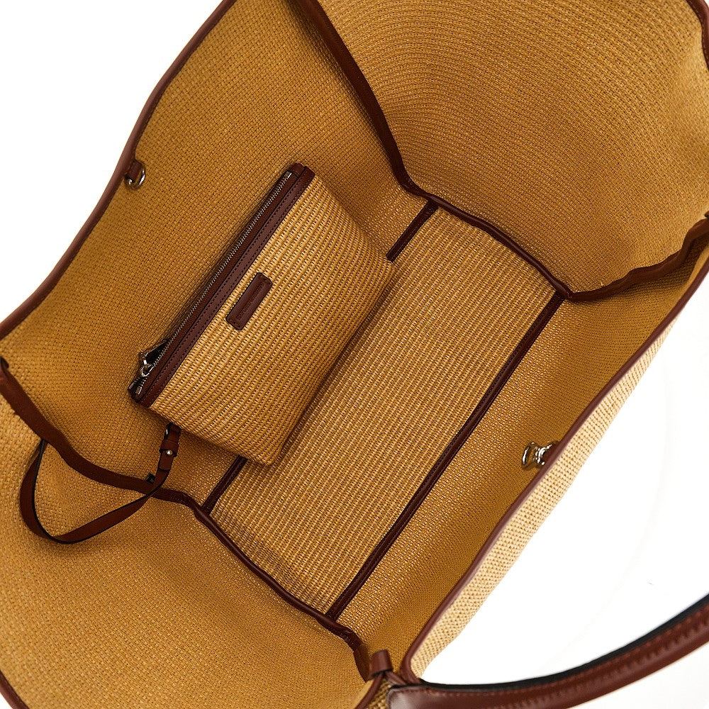 Synthetic straw large shopping bag