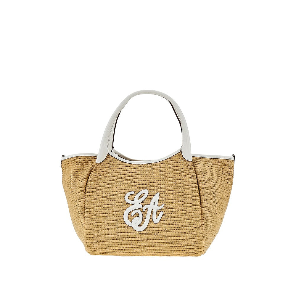 Synthetic raffia medium shopping bag