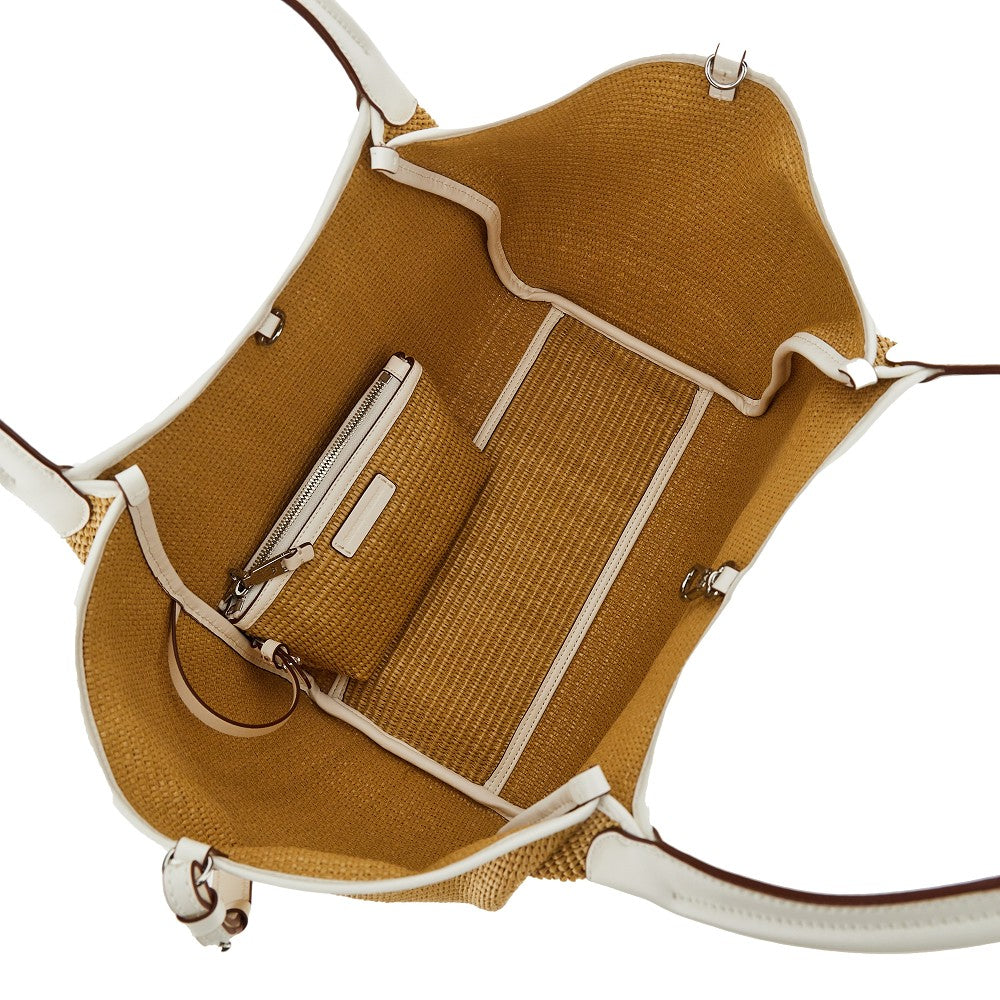 Synthetic raffia medium shopping bag