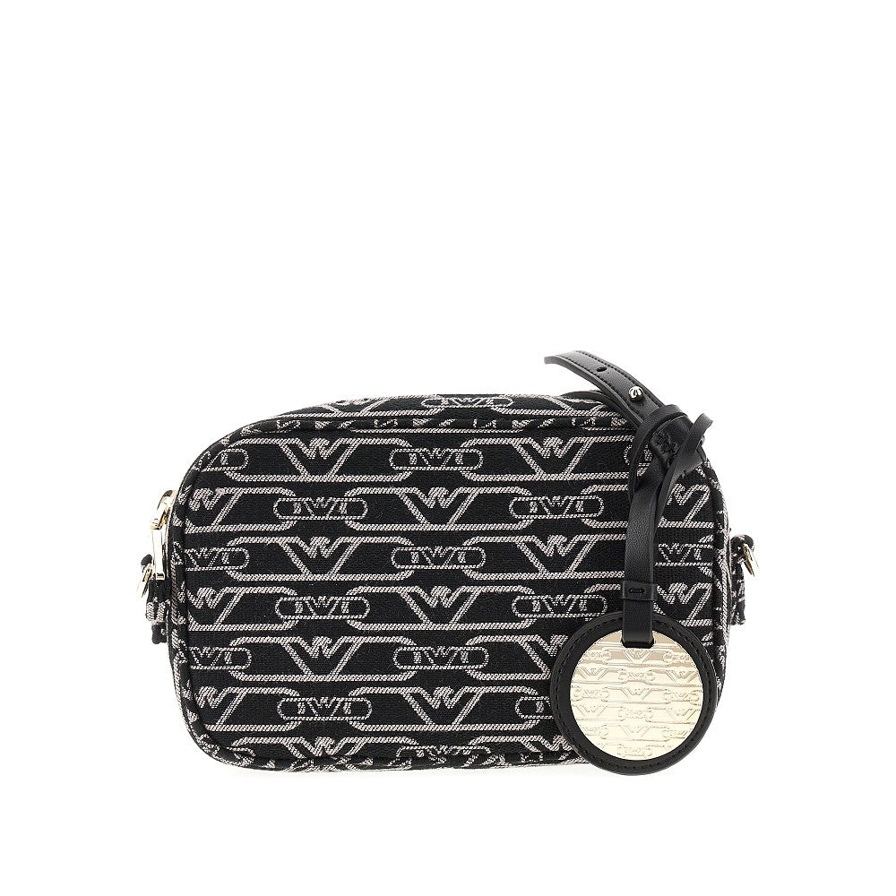 Canvas camera bag with logo motif
