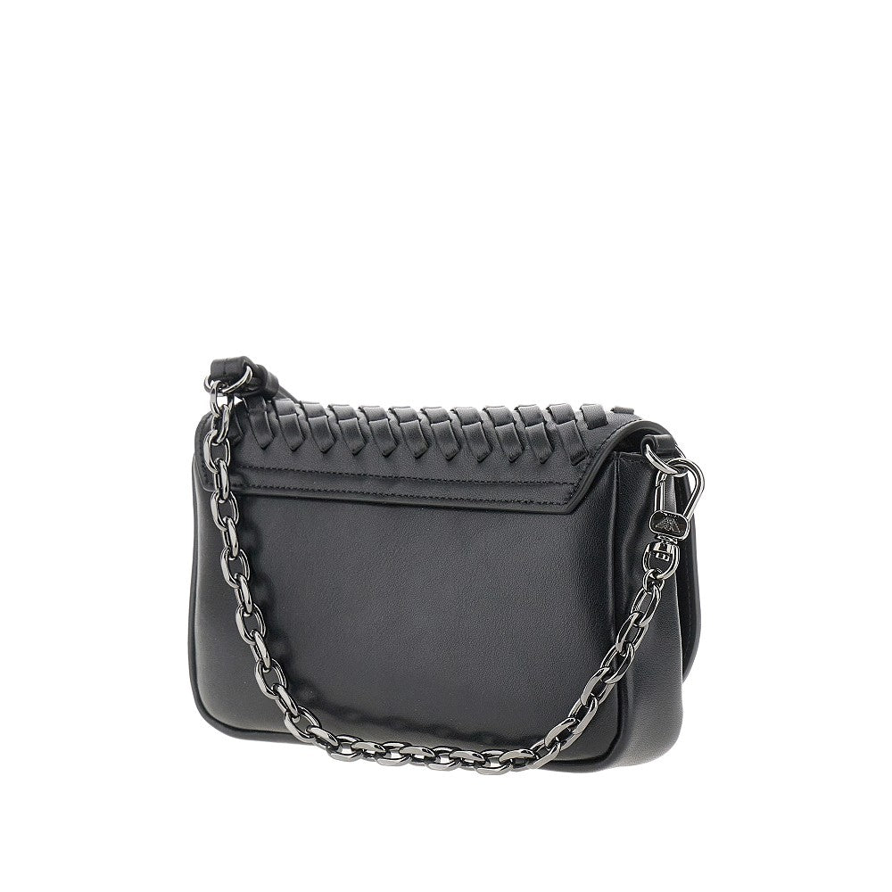 Mini bag in pelle intrecciata con tracolla