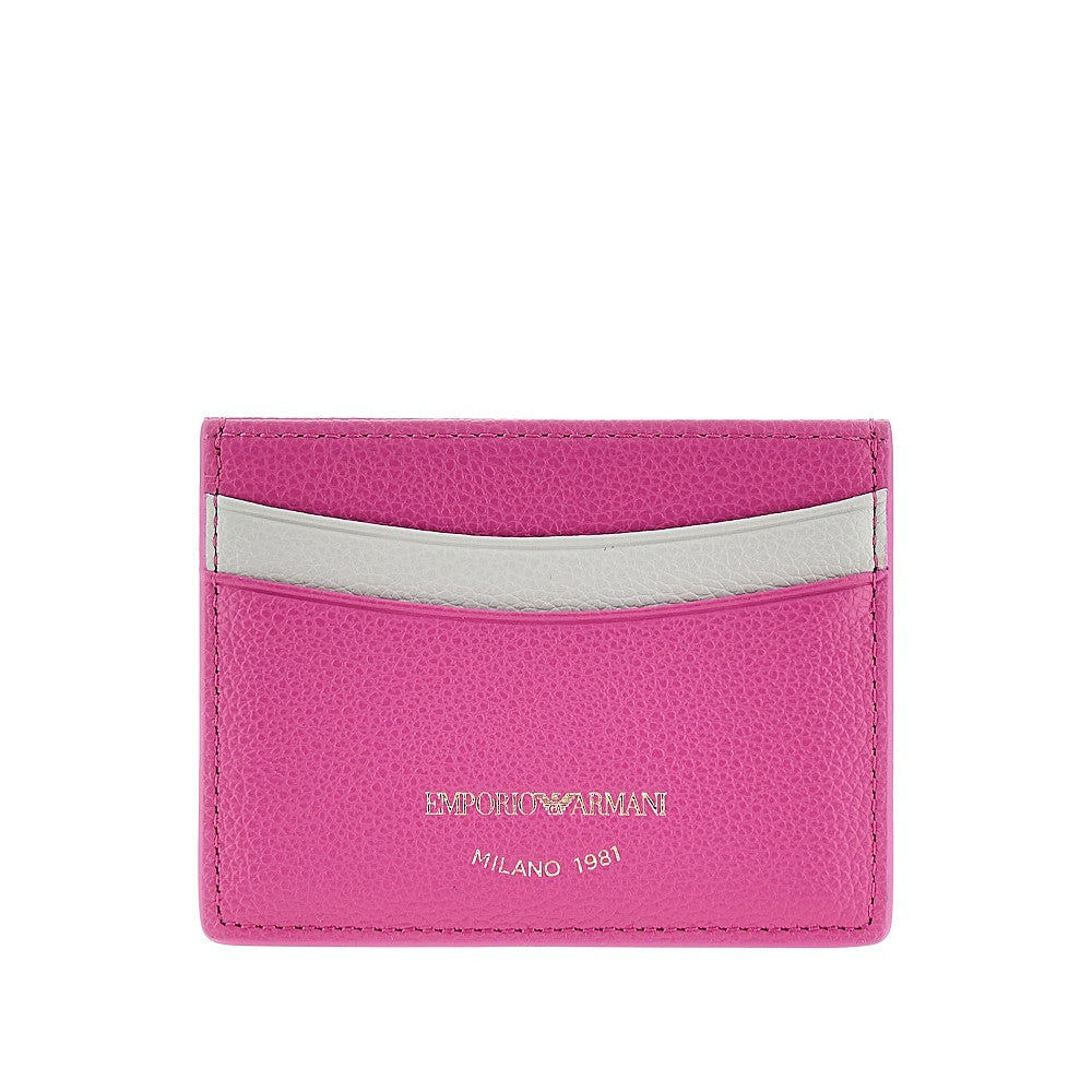 Grained leather cardholder