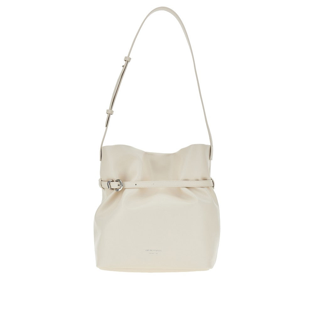 Leather medium bucket bag