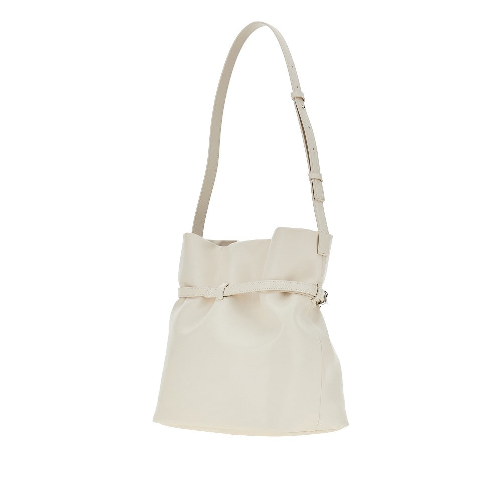 Leather medium bucket bag