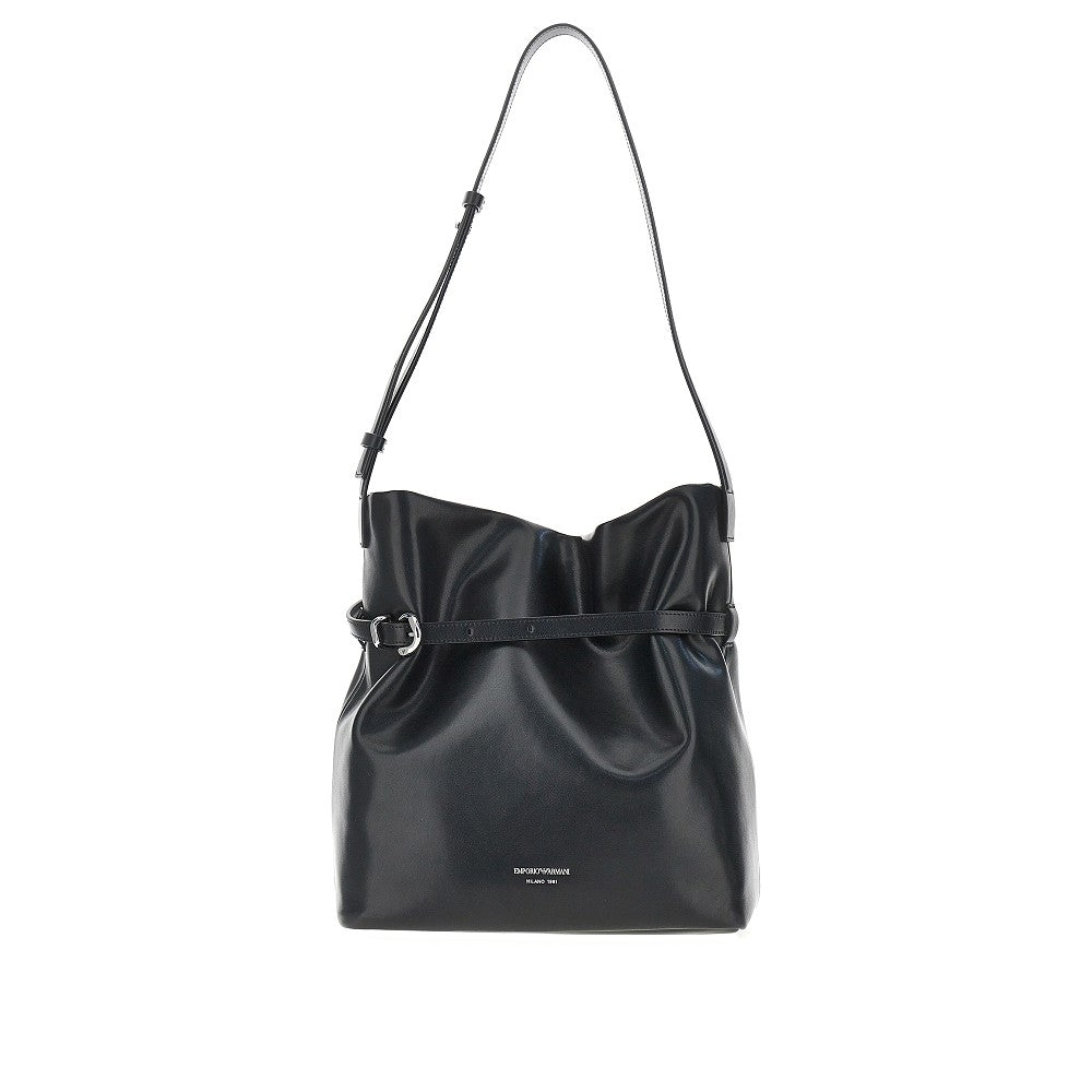 Borsa a secchiello media in pelle