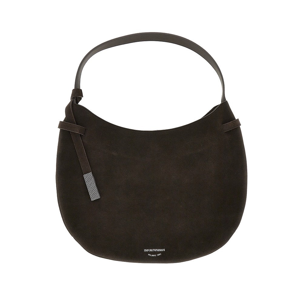 Borsa hobo in pelle scamosciata