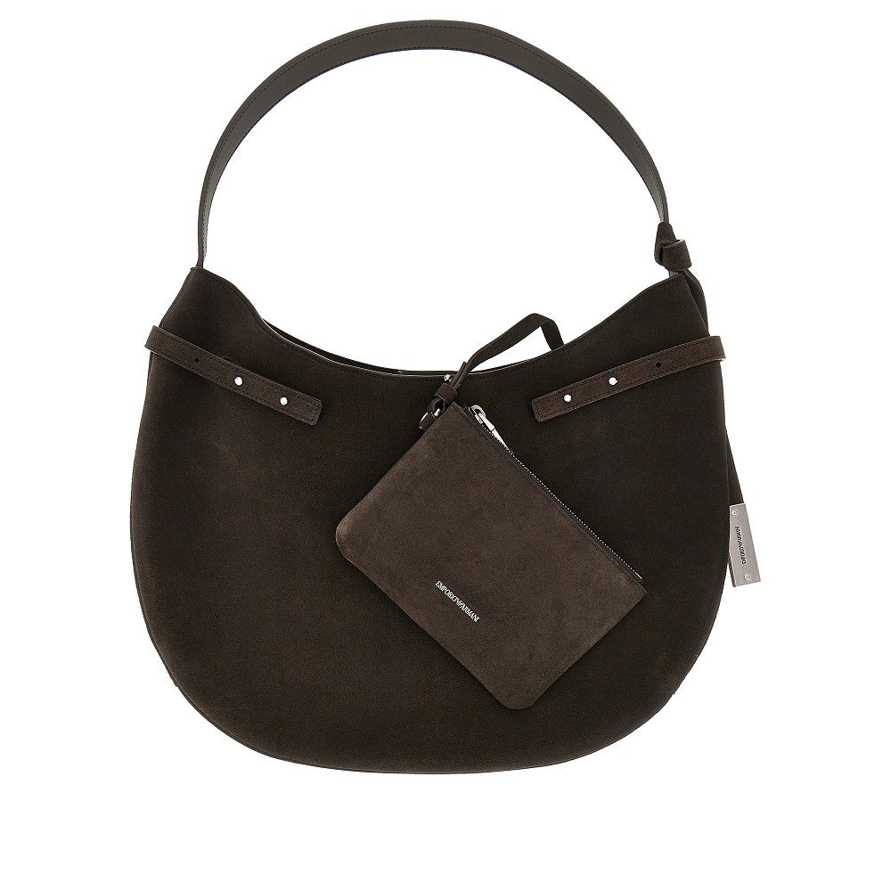 Borsa hobo in pelle scamosciata