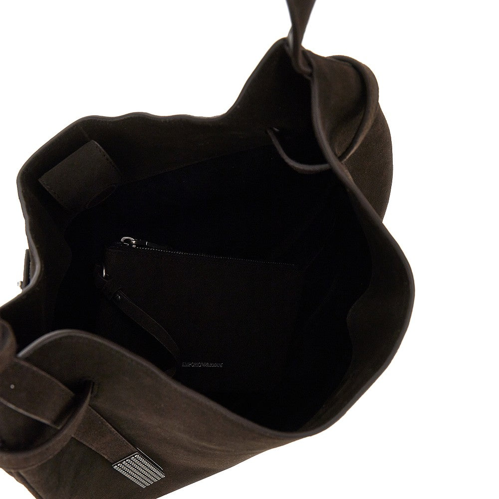 Borsa hobo in pelle scamosciata