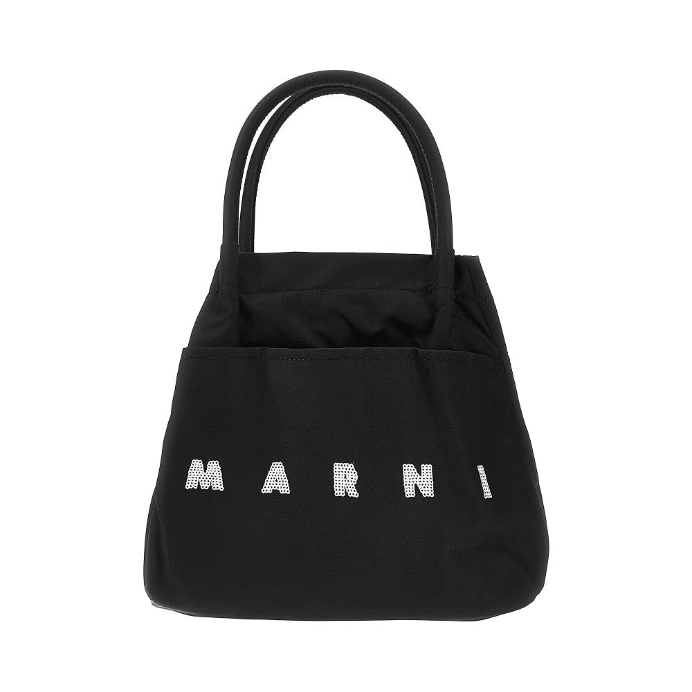 Nylon Kids bag with sequin logo