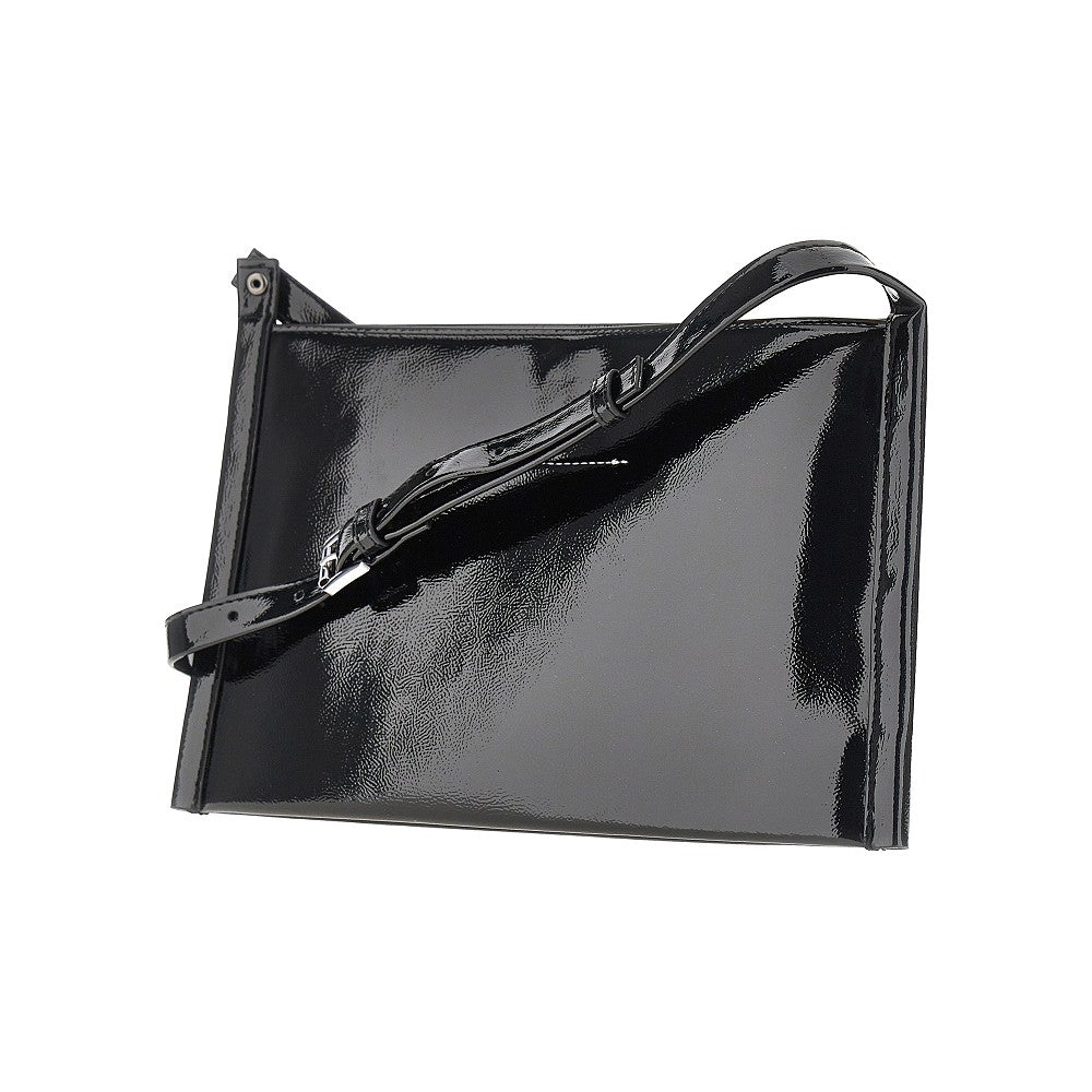 Borsa a tracolla in pelle sintetica lucida