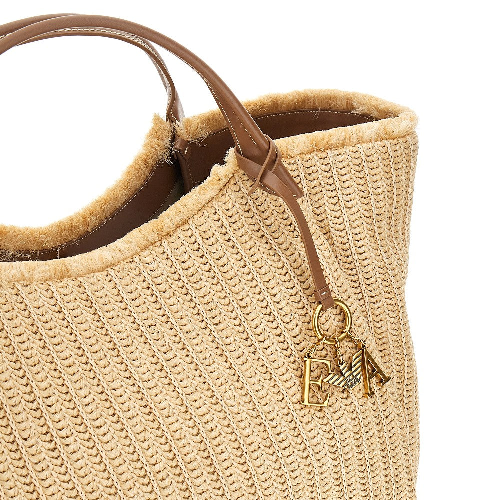 Woven faux raffia Maxi Shopping bag