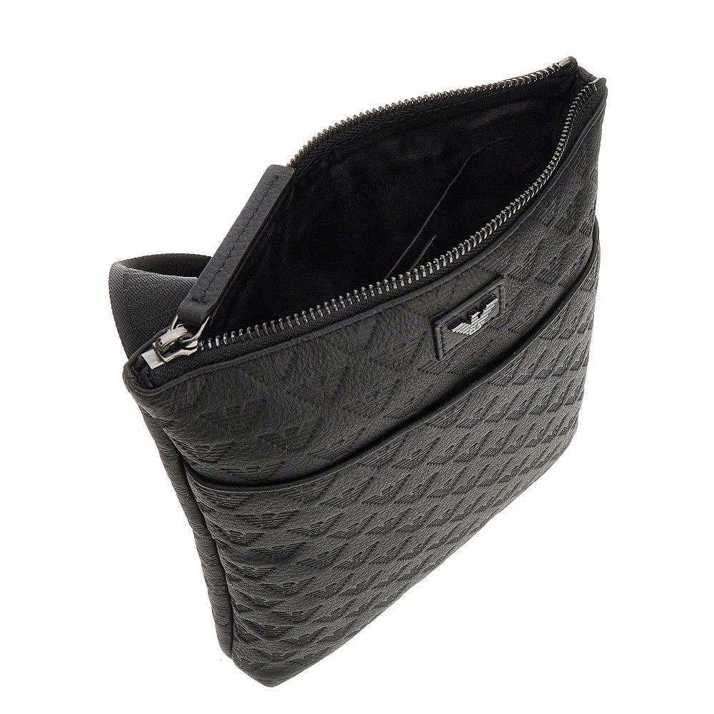 Eagle embossed leather crossbody bag