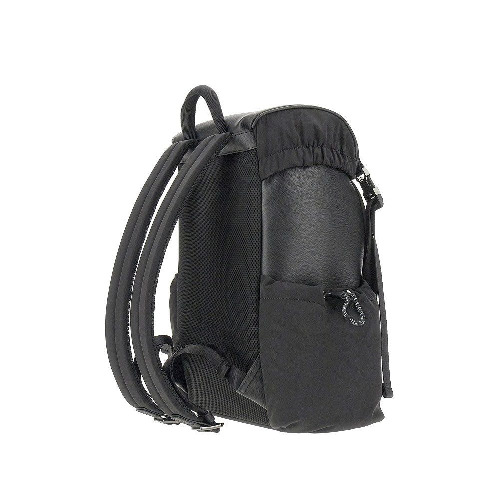 ASv regenerated leather and nylon backpack