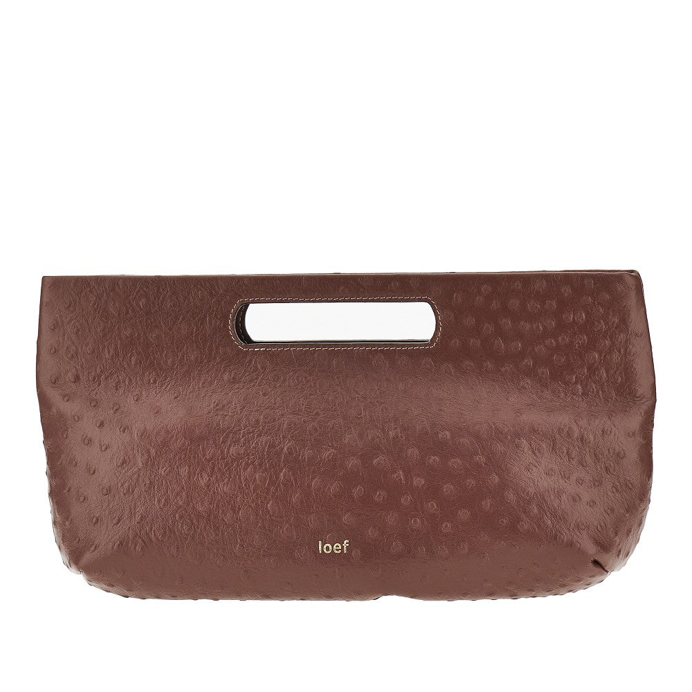 Borsa 'Dalia' in pelle stampa struzzo
