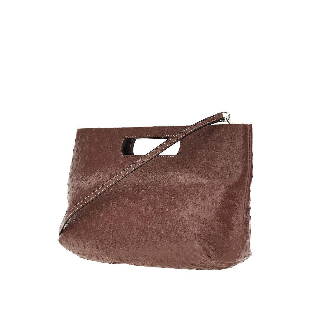 Borsa 'Dalia' in pelle stampa struzzo