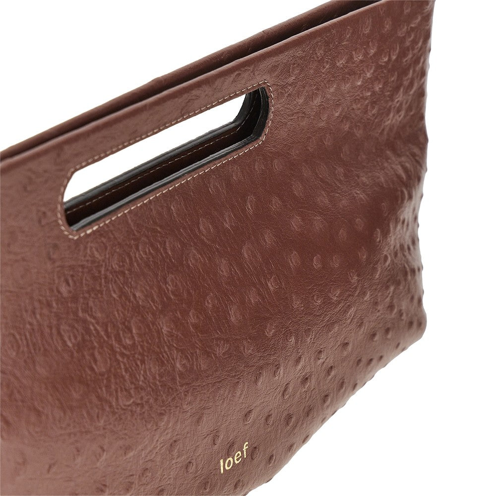 Borsa 'Dalia' in pelle stampa struzzo