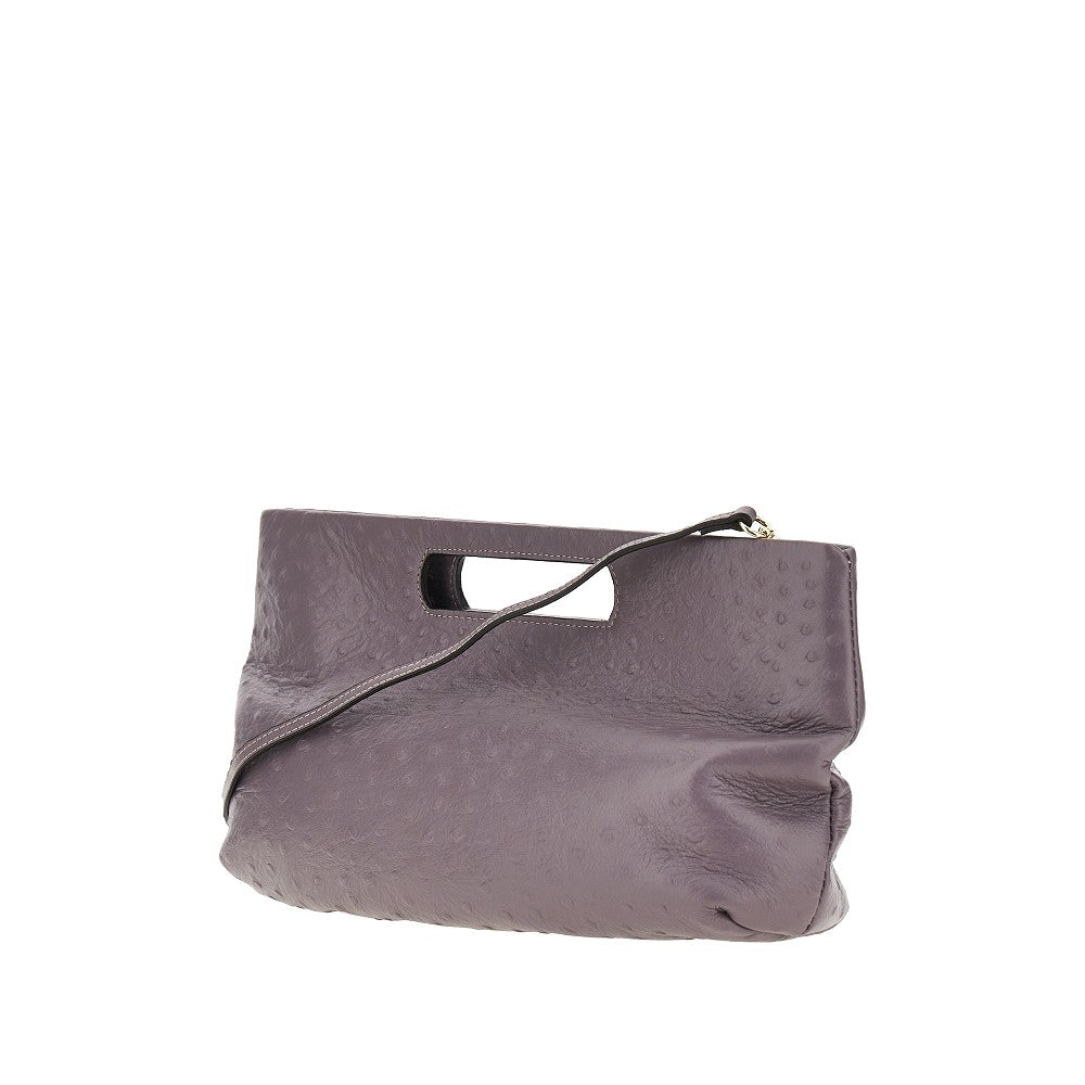 Borsa 'Dalia' in pelle stampa struzzo