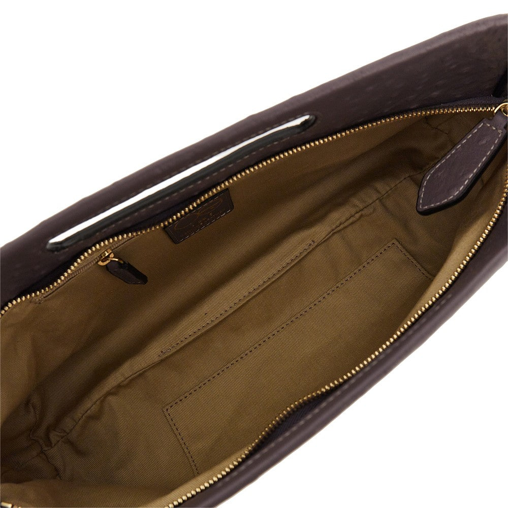 Borsa 'Dalia' in pelle stampa struzzo