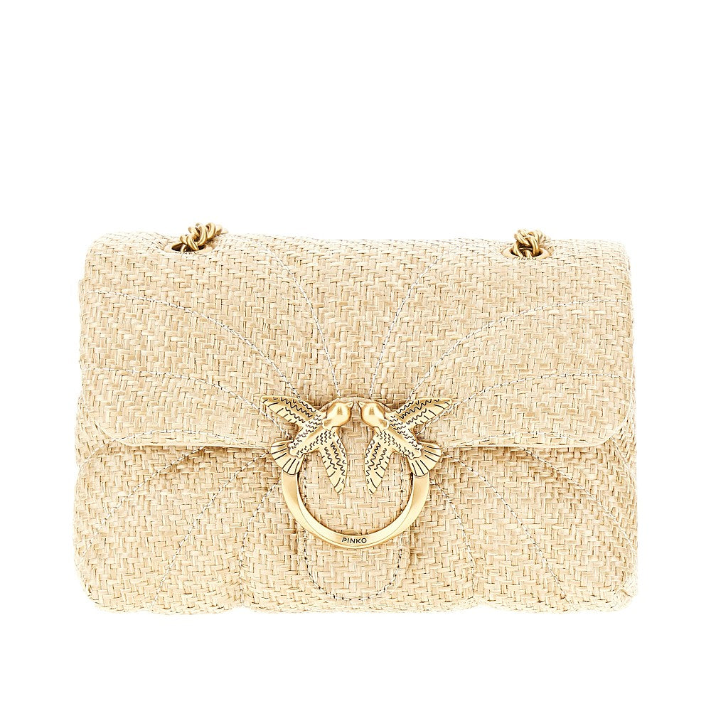 Love Puff Classic quilted raffia bag