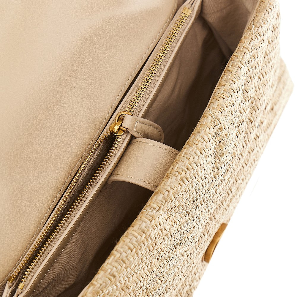 Love Puff Classic quilted raffia bag