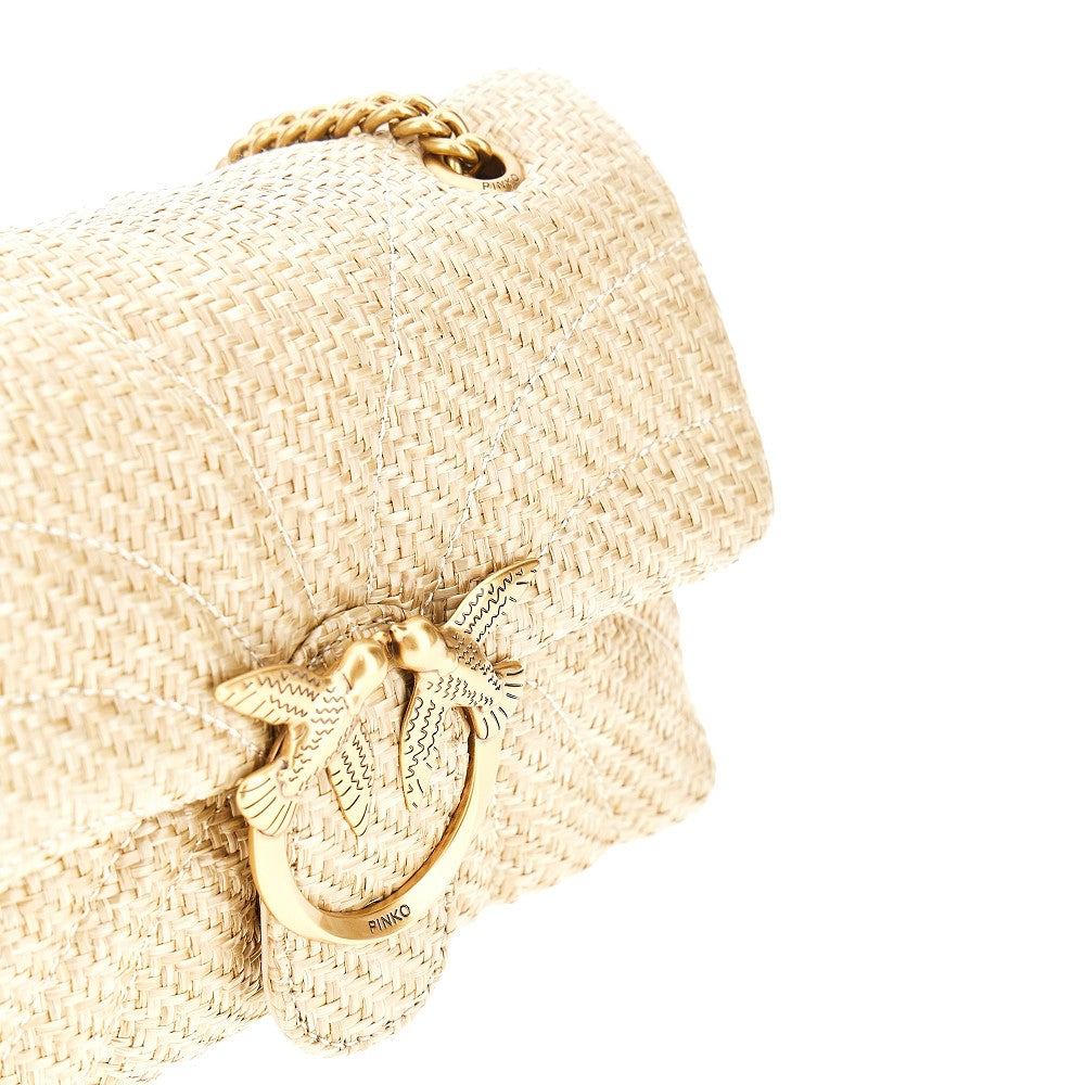 Love Puff Classic quilted raffia bag