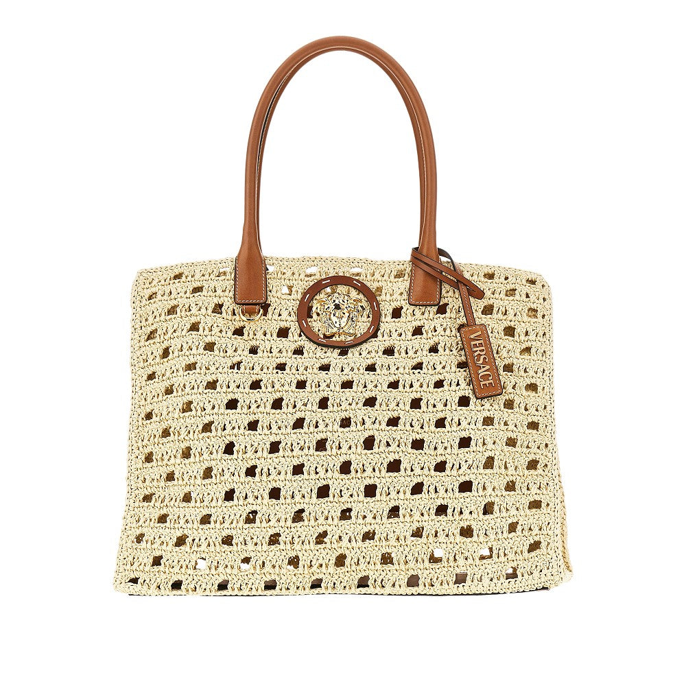 Big 'La Medusa' raffia shopping bag