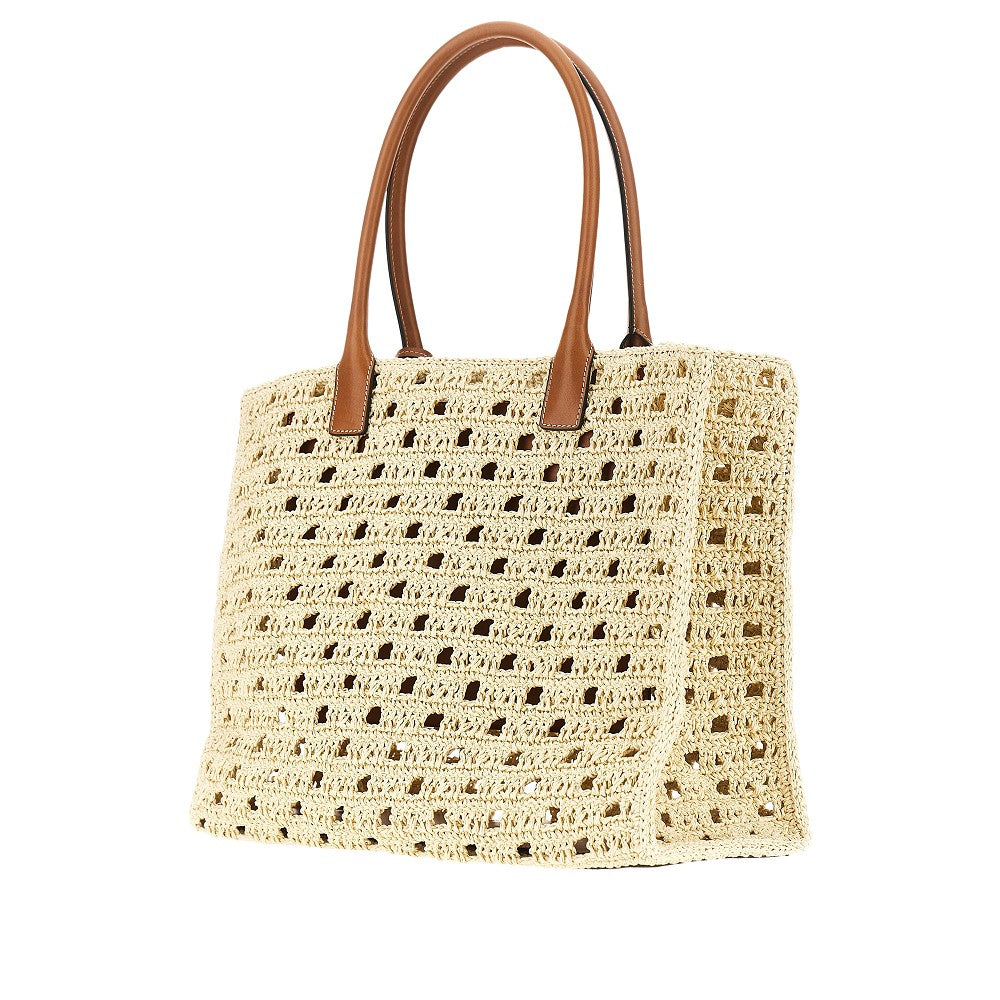Big 'La Medusa' raffia shopping bag