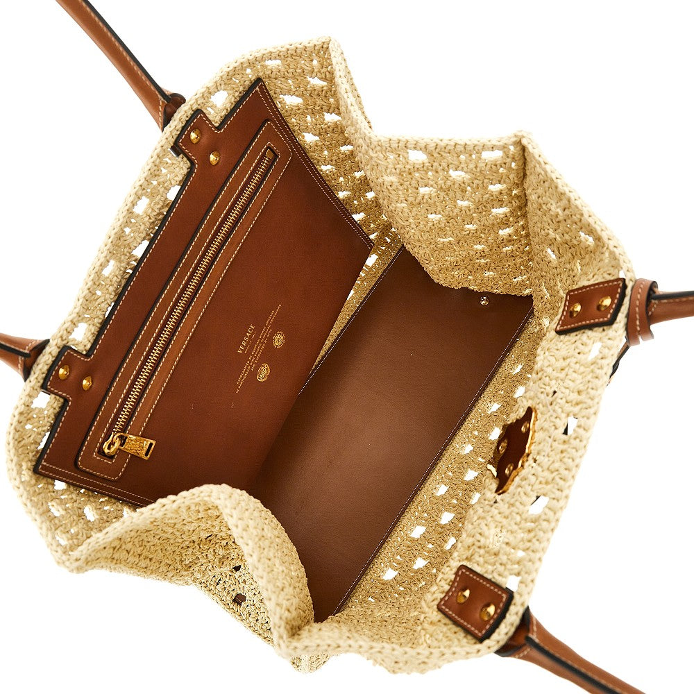 Big 'La Medusa' raffia shopping bag