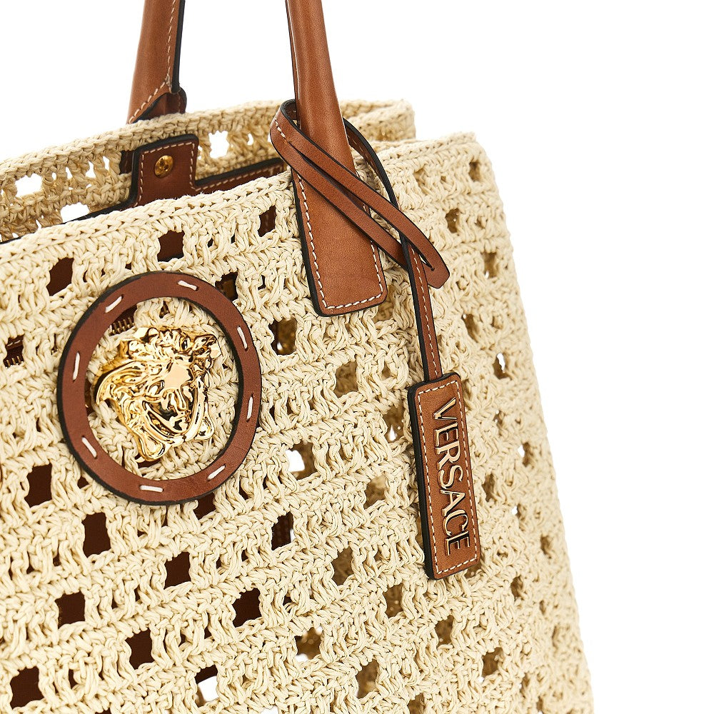 Big 'La Medusa' raffia shopping bag