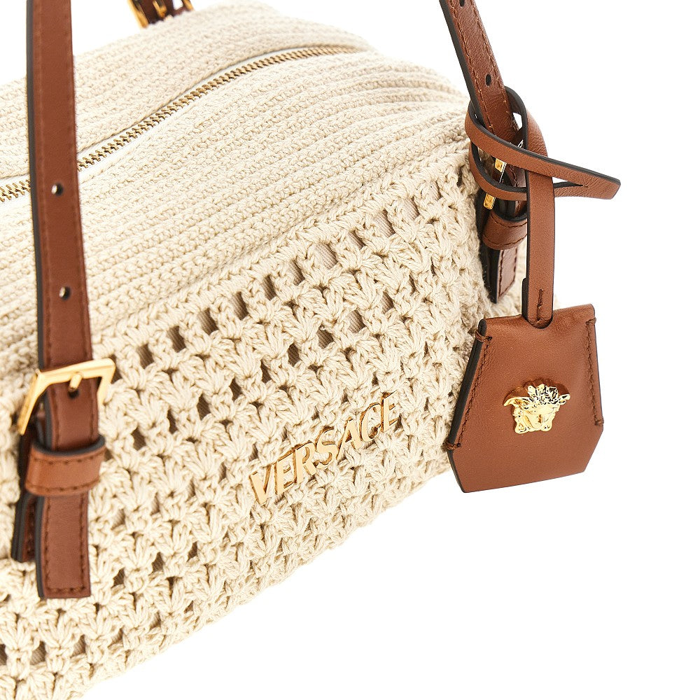 'Versace Tag' crochet knitted bowling bag