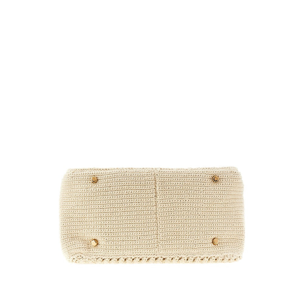 'Versace Tag' crochet knitted bowling bag