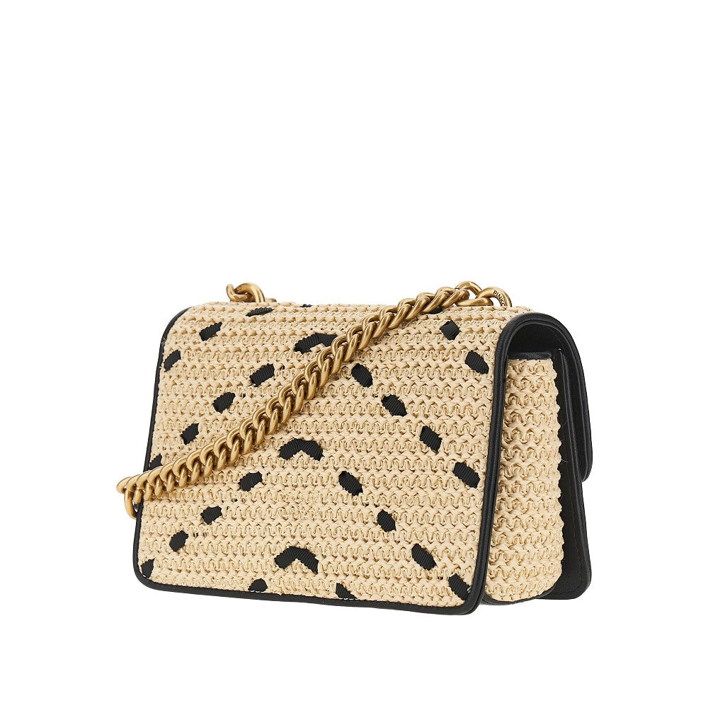 Borsa Mini Love Bag One Light in rafia