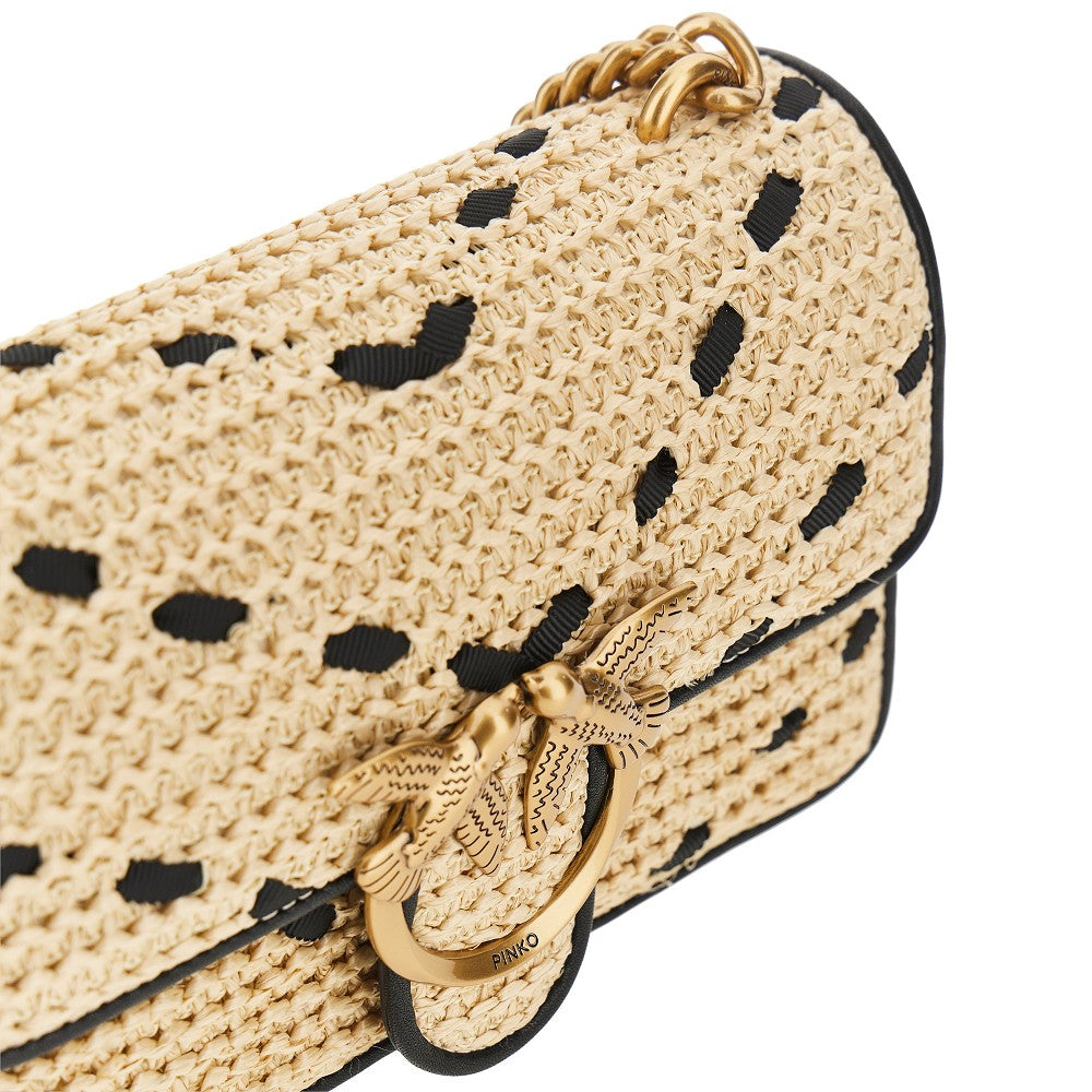 Borsa Mini Love Bag One Light in rafia