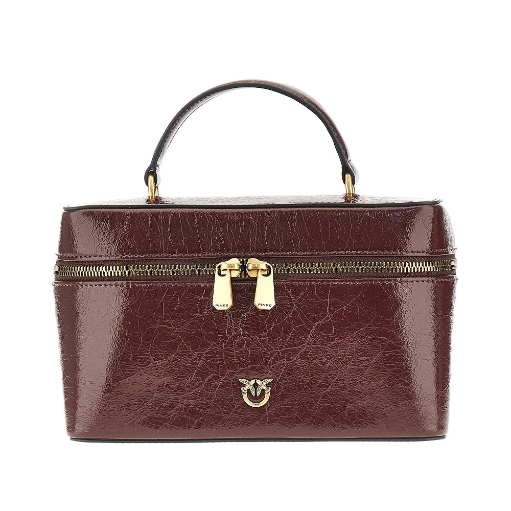 Shiny leather vanity case