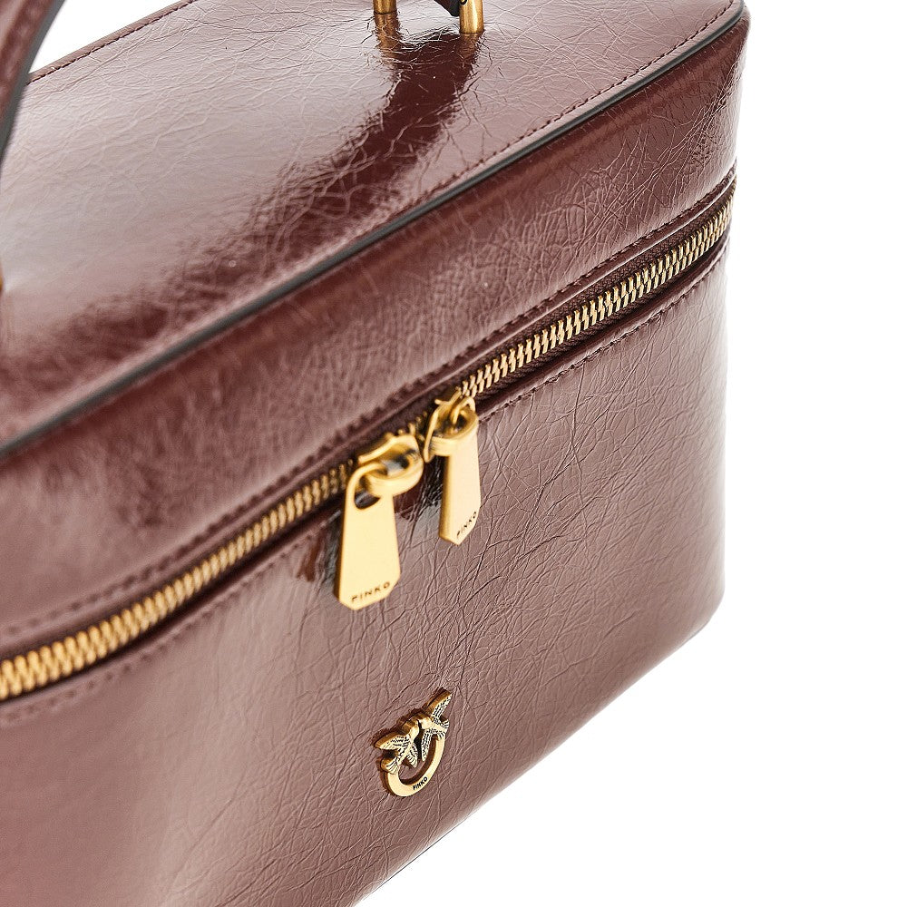 Shiny leather vanity case
