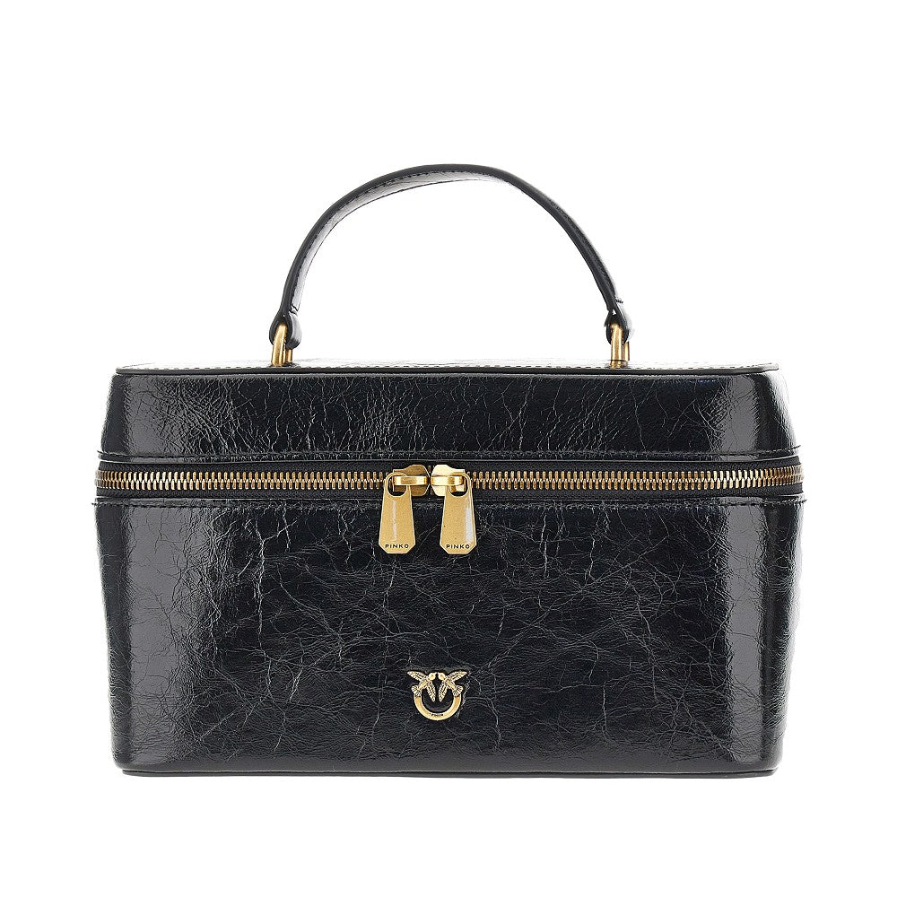 Shiny leather vanity case