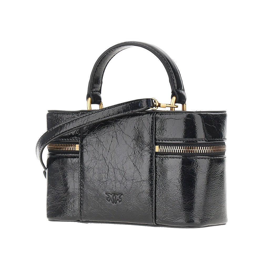 Shiny leather mini vanity case
