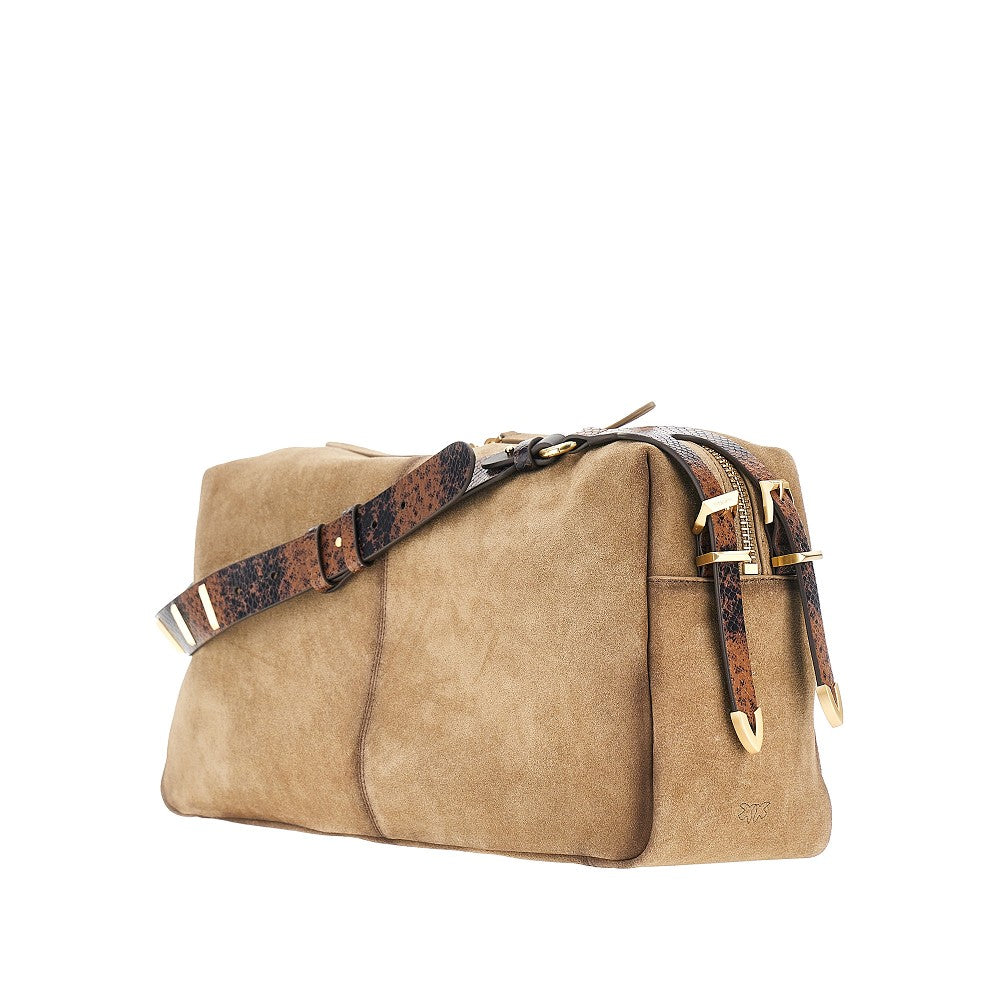 Suede leather large 'Keeper' shoulder bag
