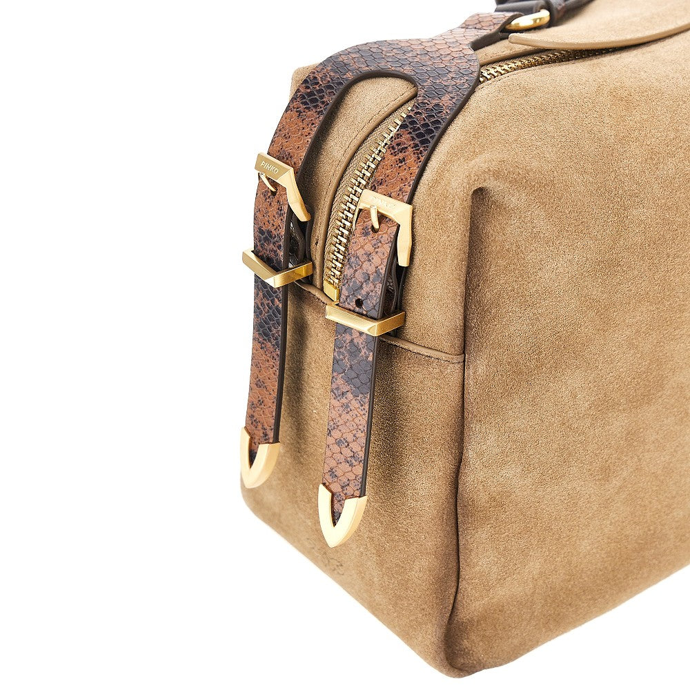 Suede leather large 'Keeper' shoulder bag