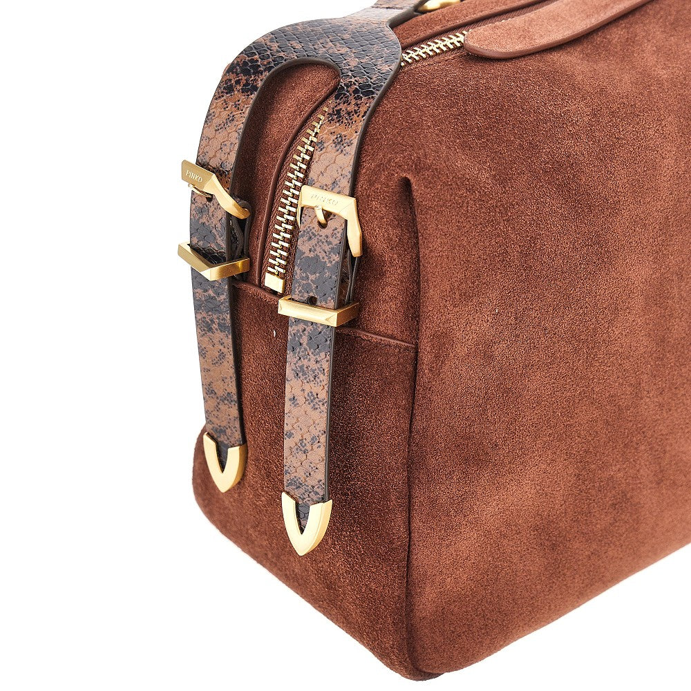 Suede leather large 'Keeper' shoulder bag