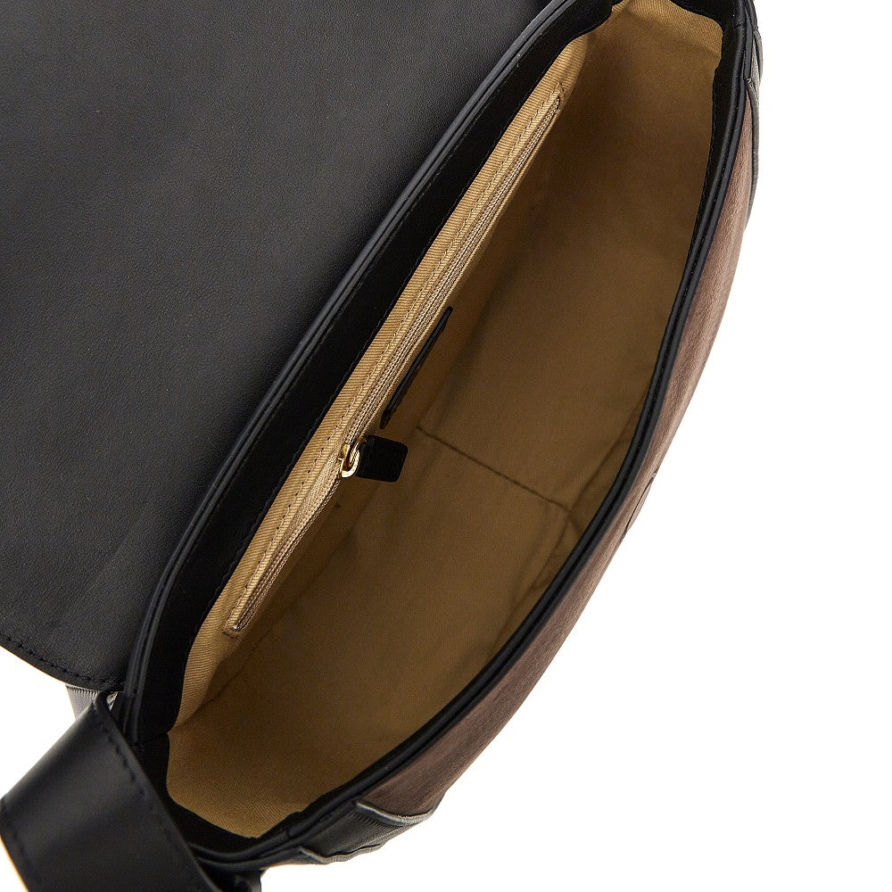 Nubuck leather 'Arc' crossbody bag
