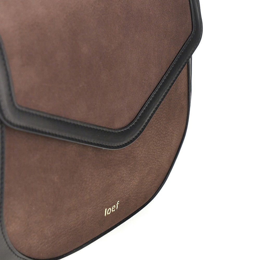 Nubuck leather 'Arc' crossbody bag