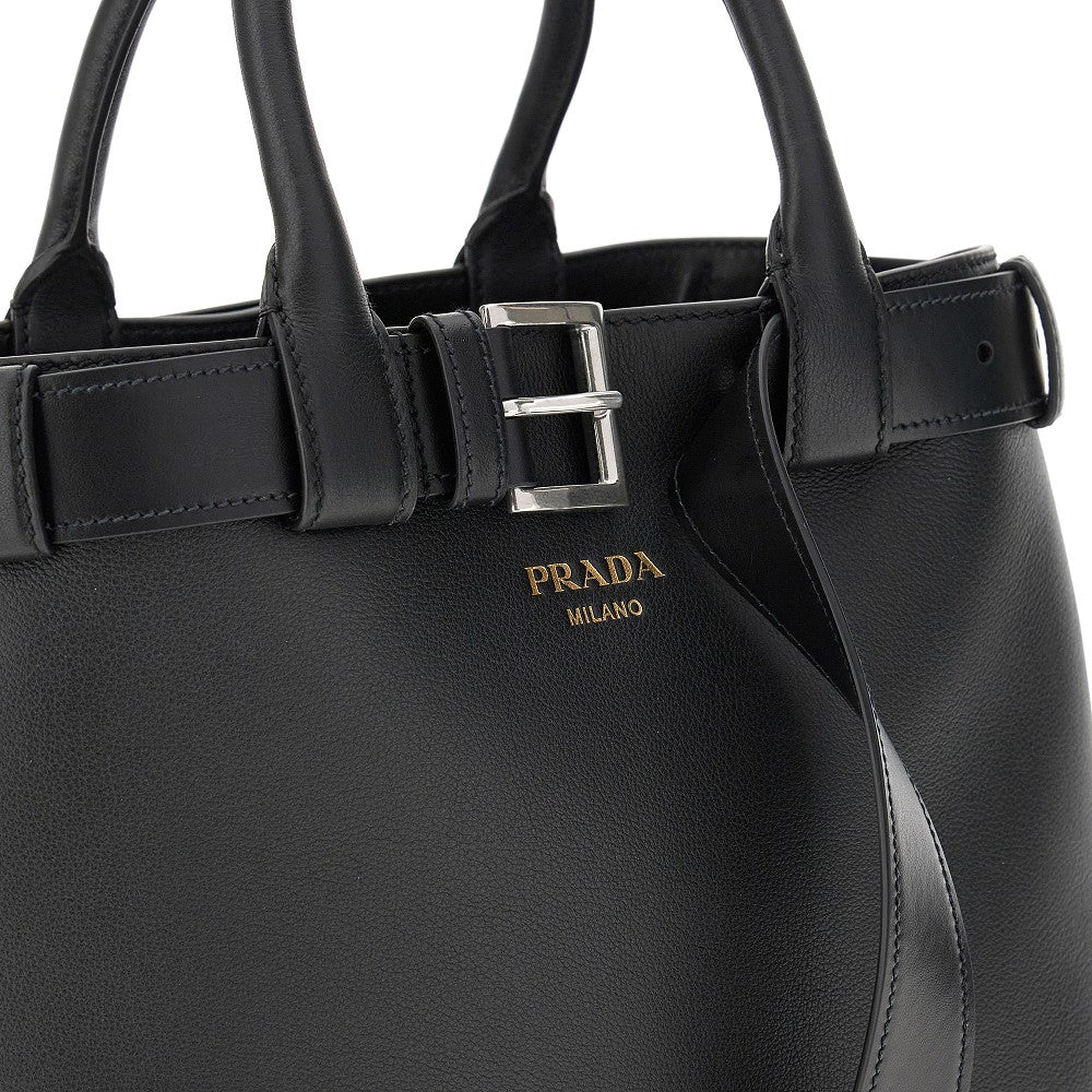 Large &#39;Prada Buckle&#39; leather bag