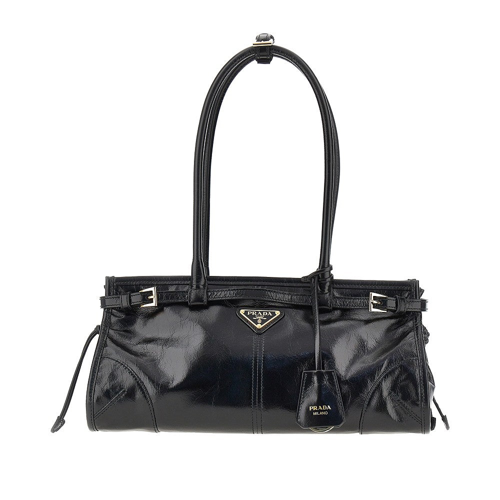 Shiny leather medium 'Prada Bonnie' bag