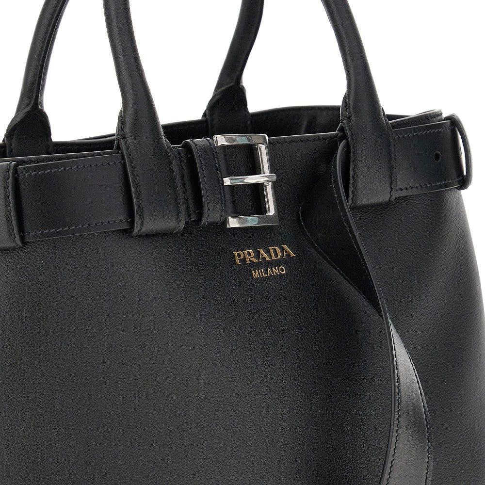 Medium &#39;Prada Buckle&#39; leather bag