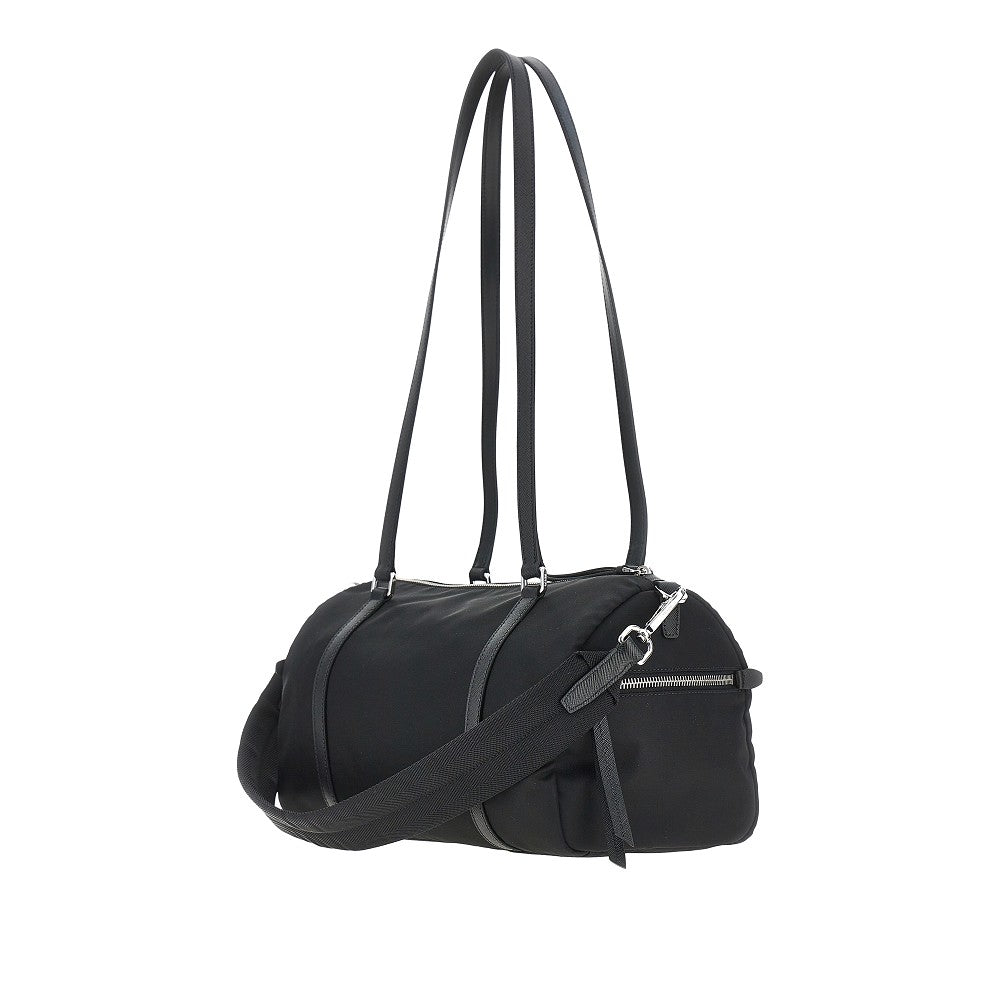 Borsa bauletto large in Re-Nylon e pelle