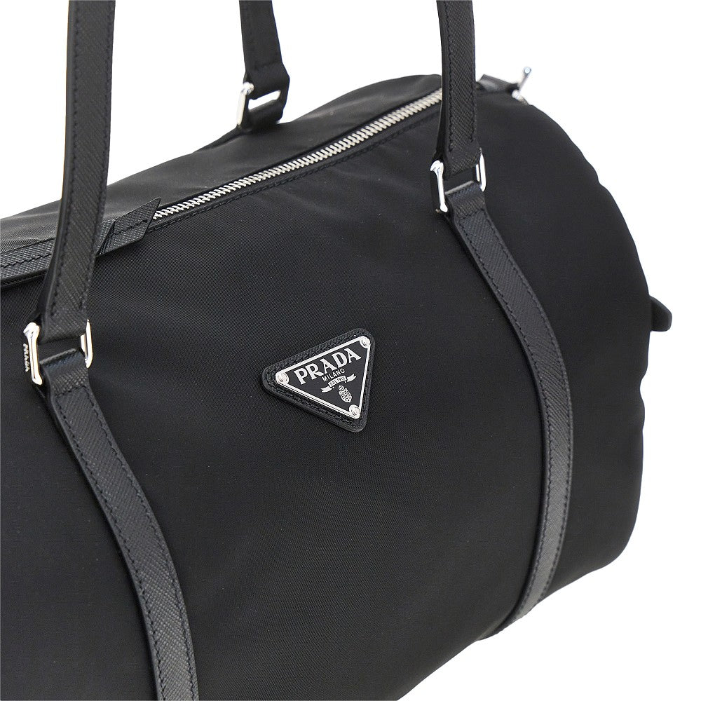 Borsa bauletto large in Re-Nylon e pelle