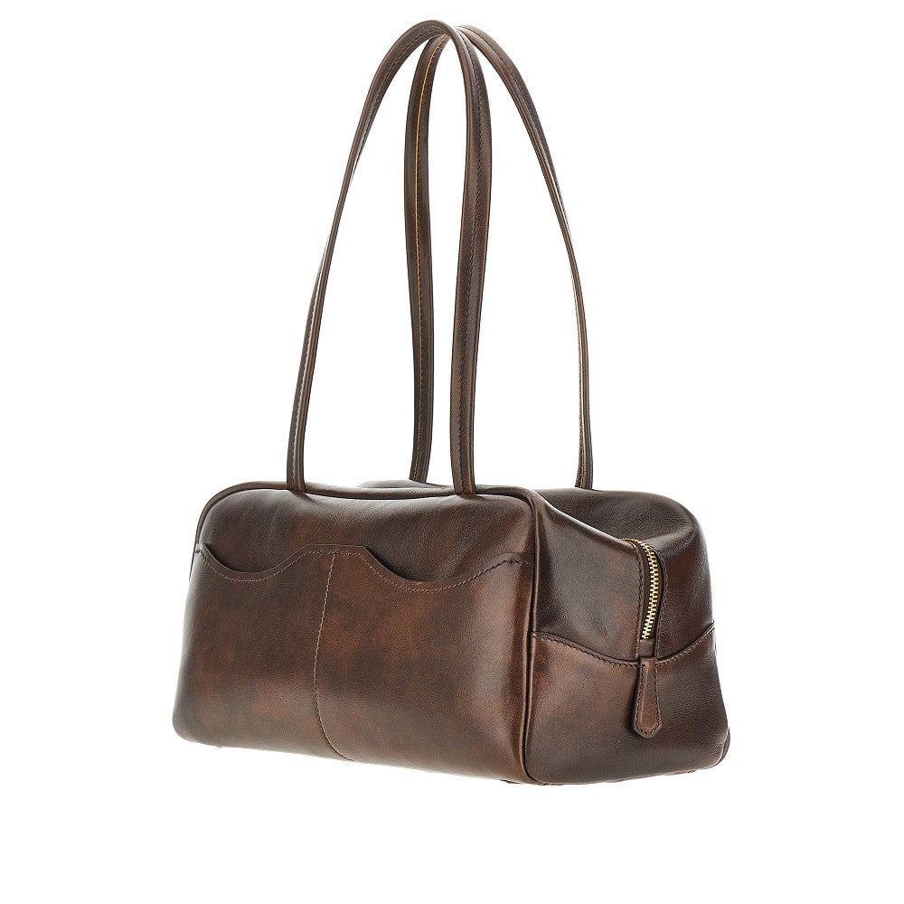 Vintage leather bowling bag
