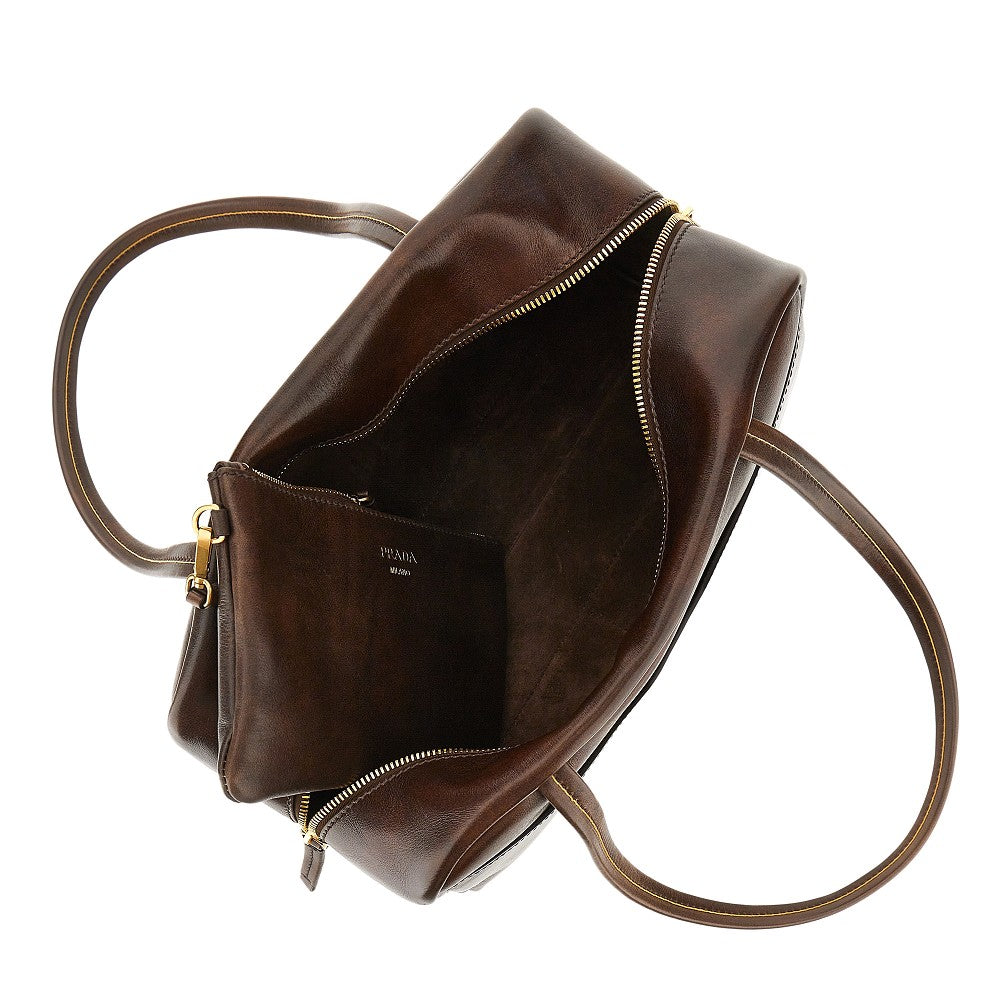 Vintage leather bowling bag
