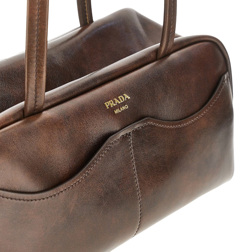 Vintage leather bowling bag